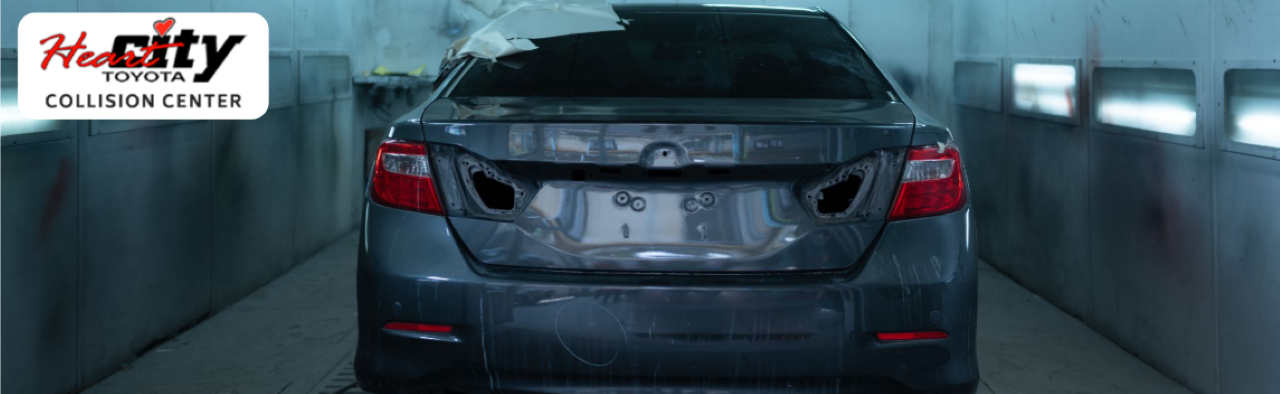A fully restored Toyota vehicle is pristine after collision repair at Heart City Toyota Collision Center.

